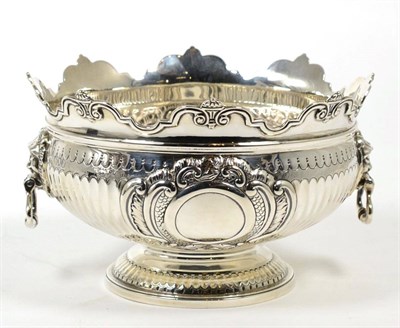 Lot 133 - A late Victorian silver pedestal bowl of Monteith form, Lambert & Co, London 1900, with shaped rim