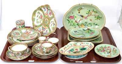 Lot 142 - A group of 19th century Chinese Canton export porcelain plates; dishes; tea cups; saucers etc...