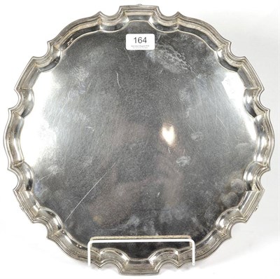 Lot 164 - Shaped circular silver salver, Adie Bros. Birmingham 1931, 35.5cm diameter, 41.2ozt
