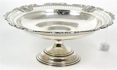 Lot 165 - A silver comport or tazza, Adie Bros, Birmingham 1923, with foliate and shell rim with pierced...