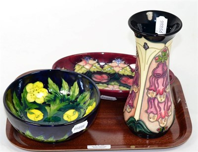 Lot 175 - A modern Moorcroft vase and two bowls