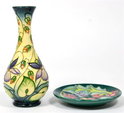 Lot 198 - A modern Moorcroft vase and pin dish