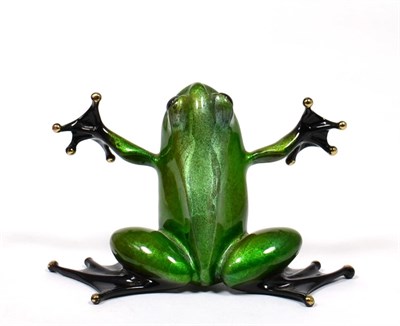 Lot 204 - Tim Cotterill ";Frogman";, a limited edition enamelled bronze model of a frog, numbered 312/5000 to