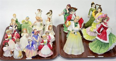 Lot 232 - Royal Doulton figures to include three ladies of the British Isles, examples of the seasons and...