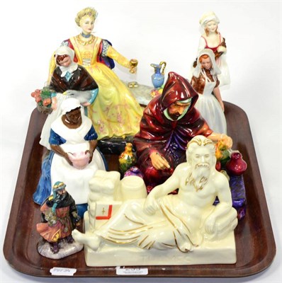 Lot 233 - Royal Doulton figures to include The Potter; Old Father Thames; and Lucrezia Borgia