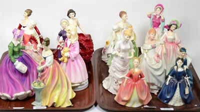 Lot 234 - Royal Doulton figures to include: Specially for You; Alexandra and Gentle breeze together with...