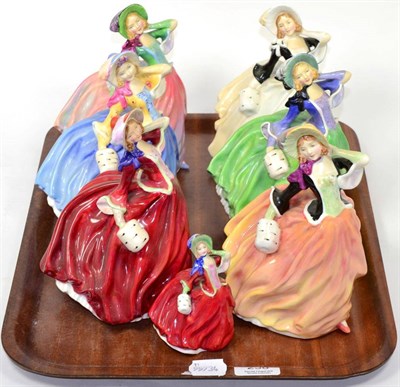 Lot 238 - Royal Doulton Autumn Breezes in six different colour ways and a miniature example