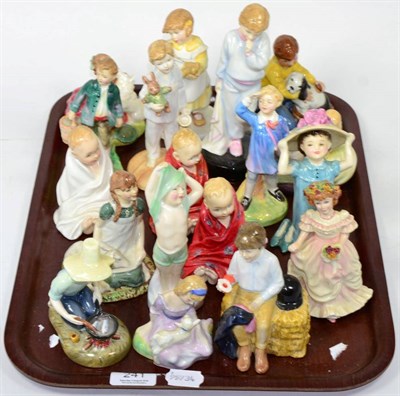 Lot 241 - Royal Doulton figures of children including This Little Pig; River Boy; Jack etc