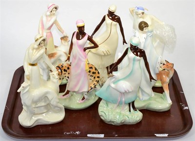 Lot 265 - Royal Doulton Art Deco style figures to include Daisy; Charlotte; Constance; Harriet etc