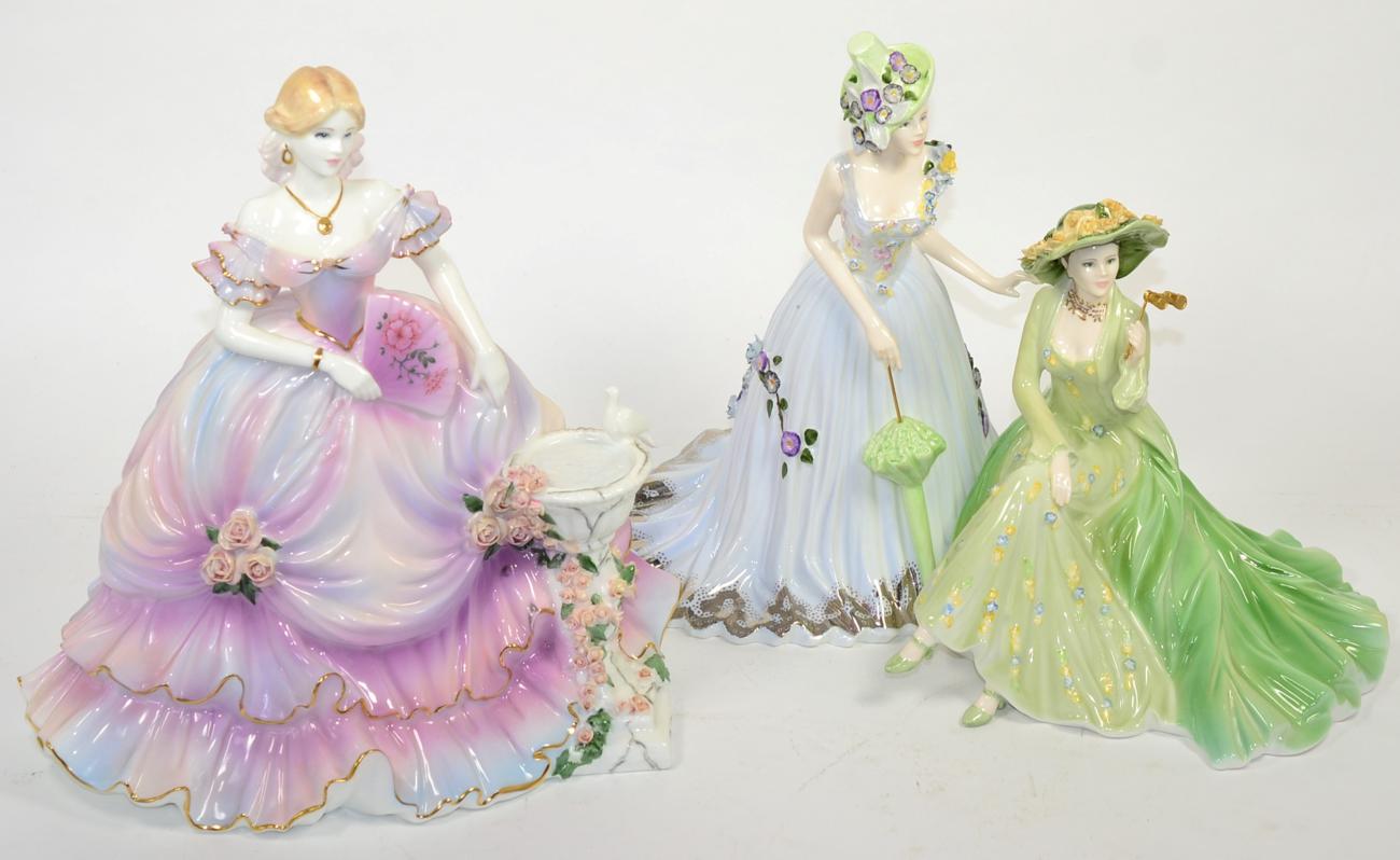 Lot 268 - Two limited edition Coalport figures: Day At The Races and Secret Garden, with boxes