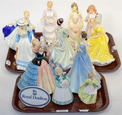 Lot 273 - Royal Doulton figures to include: Susan; Bunnies Bedtime; Summertime; a Royal Doulton plaque...