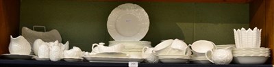 Lot 295 - Coalport ";Country Ware"; pattern, white glazed leaf moulded tea and dinner wares; and some...