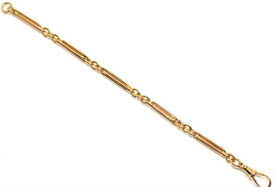 Lot 330 - A 9 carat gold fancy long and short link bracelet, with a clip fastening, length 19cm