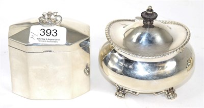 Lot 393 - A late Victorian octagonal silver tea caddy, William Hutton & Sons, London 1896' and an...