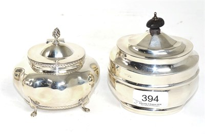 Lot 394 - Two small silver tea caddies, Birmingham 1900 and Chester 1900, 9.3ozt (2)