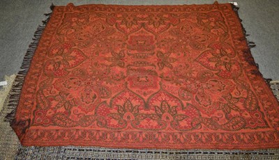 Lot 414 - A large late 20th century paisley shawl