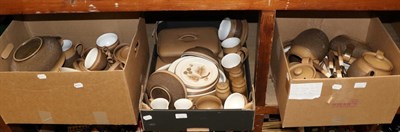 Lot 1014 - Denby Cotswold pottery tea and dinner service with cutlery (three boxes)