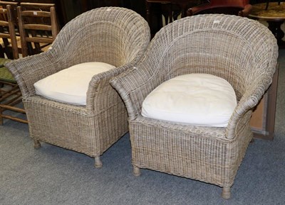 Lot 1068 - Two wicker conservatory chairs