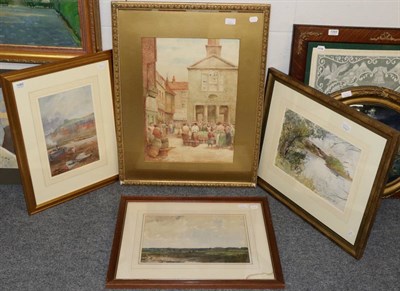 Lot 1085 - Kershaw Schofield (1875 - 1941) Landscape watercolour, together with two watercolours by E...