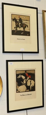 Lot 1103 - William Nicholson ";Courses en Canot"; lithograph print; together with ";La Chasse au Renard";...