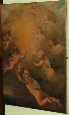 Lot 1120 - Manner of Murillo, a study of cherubs ascending to heaven, oil on canvas