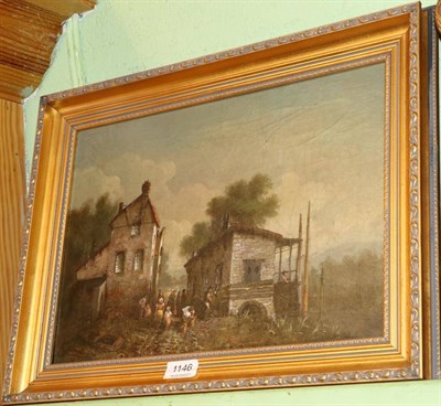 Lot 1146 - English School (19th century) Scene in a peasant village, oil on canvas