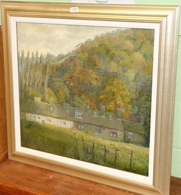 Lot 1150 - Martin Dutton (Contemporary) ";Cottages at Triangle, Yorkshire"; , signed inscribed verso, oil...