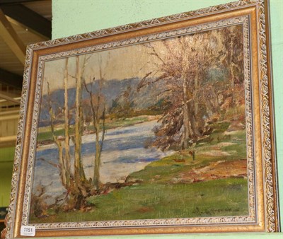 Lot 1151 - Owen Bowen (1873 - 1967) River landscape, signed, oil on canvas board