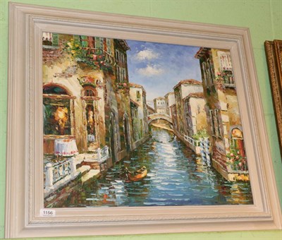 Lot 1156 - Continental Venetian scene, oil on canvas, unsigned