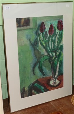 Lot 1170 - Jake Attree (b.1950) ";Tulips"; Signed and inscribed verso, oil on paper