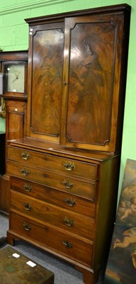 Lot 1175 - A 19th century mahogany secretaire bookcase