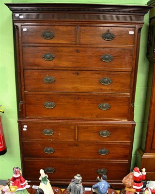 Lot 1181 - A Georgian mahogany chest on chest