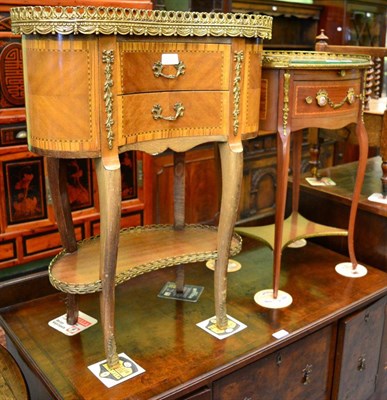 Lot 1194 - Two gilt metal mounted Continental bedside tables