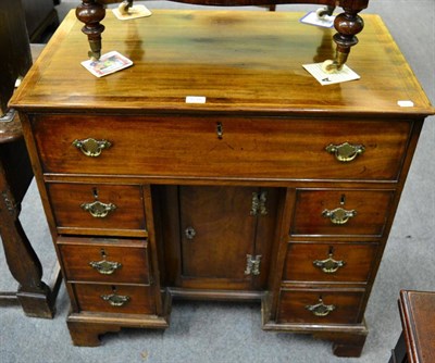 Lot 1216 - Am 18th century mahogany twin pedestal kneehole desk