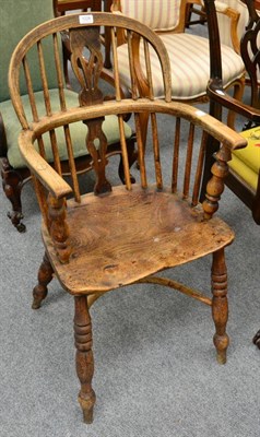 Lot 1226 - A 19th century Windsor armchair with crinoline stretcher