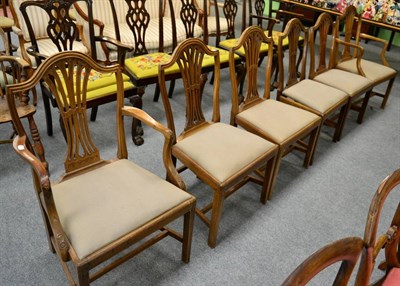 Lot 1227 - Set of six 19th century style dining chairs including two carvers (6)