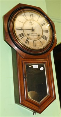 Lot 1272 - A part ebonised drop dial wall clock