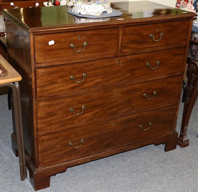 Lot 1281 - George III mahogany four height chest of drawers