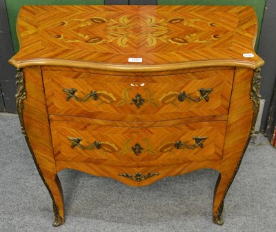 Lot 1297 - An inlaid kingwood bombe form two drawer chest