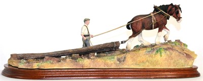Lot 4 - Border Fine Arts 'Logging', model No. B0700 by Ray Ayres, limited edition 39/1750, on wood base