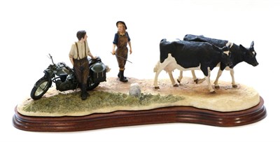 Lot 20 - Border Fine Arts 'Flat Refusal' (Friesian Cows), model No. B0650 by Kirsty Armstrong, limited...