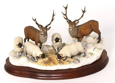 Lot 23 - Border Fine Arts 'Winter Guests', limited edition 318/500, on wood base, with box and...
