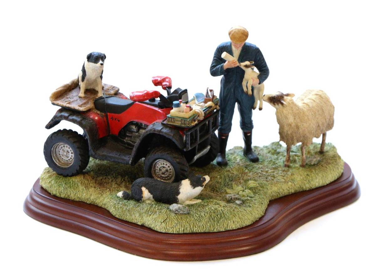 Lot 34 - Border Fine Arts Studio Model 'Morning Feed' (Sheep and Border Collie), model No. A4067 by Hans...