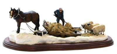Lot 36 - Border Fine Arts Studio Models 'Breaking The Ice' (Farmer, Cow and Sheep), model No. A2682 by...