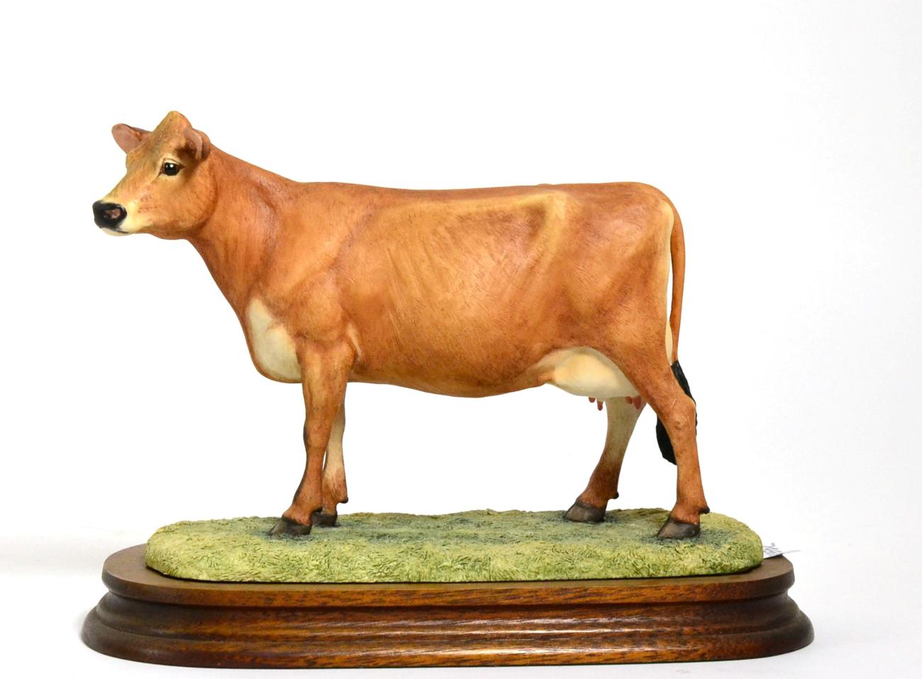 Lot 46 - Border Fine Arts 'Jersey Cow' (Polled), model No. L110 by Ray Ayres, limited edition 510/1250,...