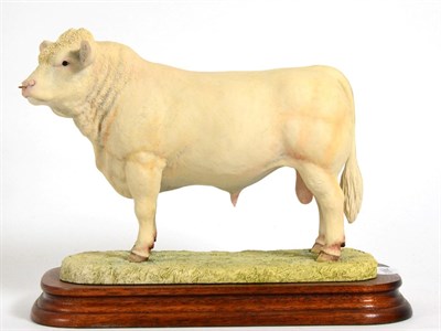 Lot 47 - Border Fine Arts 'Charolais Bull' (Style One), model No. L112 by Ray Ayres, limited edition...