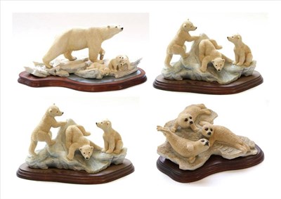 Lot 55 - Border Fine Arts 'Arctic Adventure' (Polar Bear and Cubs), model No. L146 by Richard Roberts,...