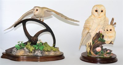 Lot 63 - Border Fine Arts Owl Models Comprising: 'Barn Owl and Chick', model No. WB71, limited edition...