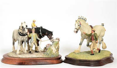 Lot 67 - Border Fine Arts 'You Can Lead a Horse to Water' (Heavy Horses), model No. BFA202 by Anne Wall,...