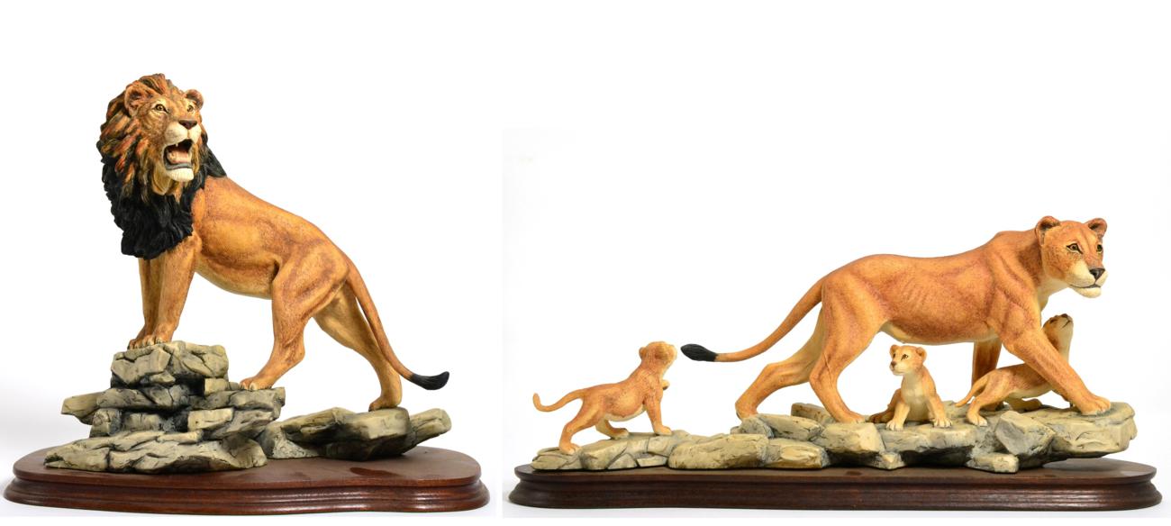Lot 79 - Border Fine Arts 'African Lion', model No. L105, limited edition 27/750 and 'African Lioness...